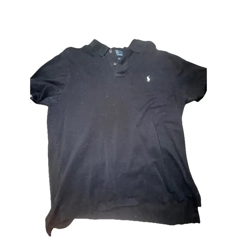 Black And White Polo Ralph Lauren Pony Polo Size XL (G22)